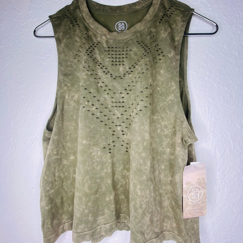 Soft Green crop top workout shirt